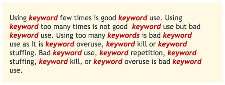 keyword stuffing voorbeeld